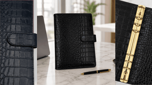 Nahj 6 Ring Croco Leather folder